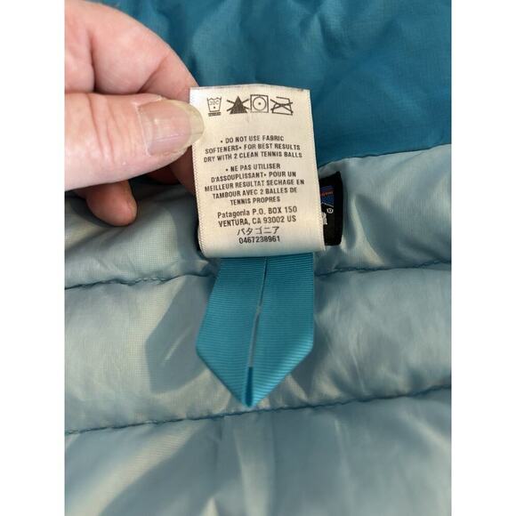 Patagonia Down Sweater Puffer Jacket Blue Teal Women's Size XS Preloved - Picture 9 of 11